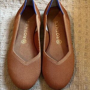 Rothy's Women's Brown Flats with Blue Trim